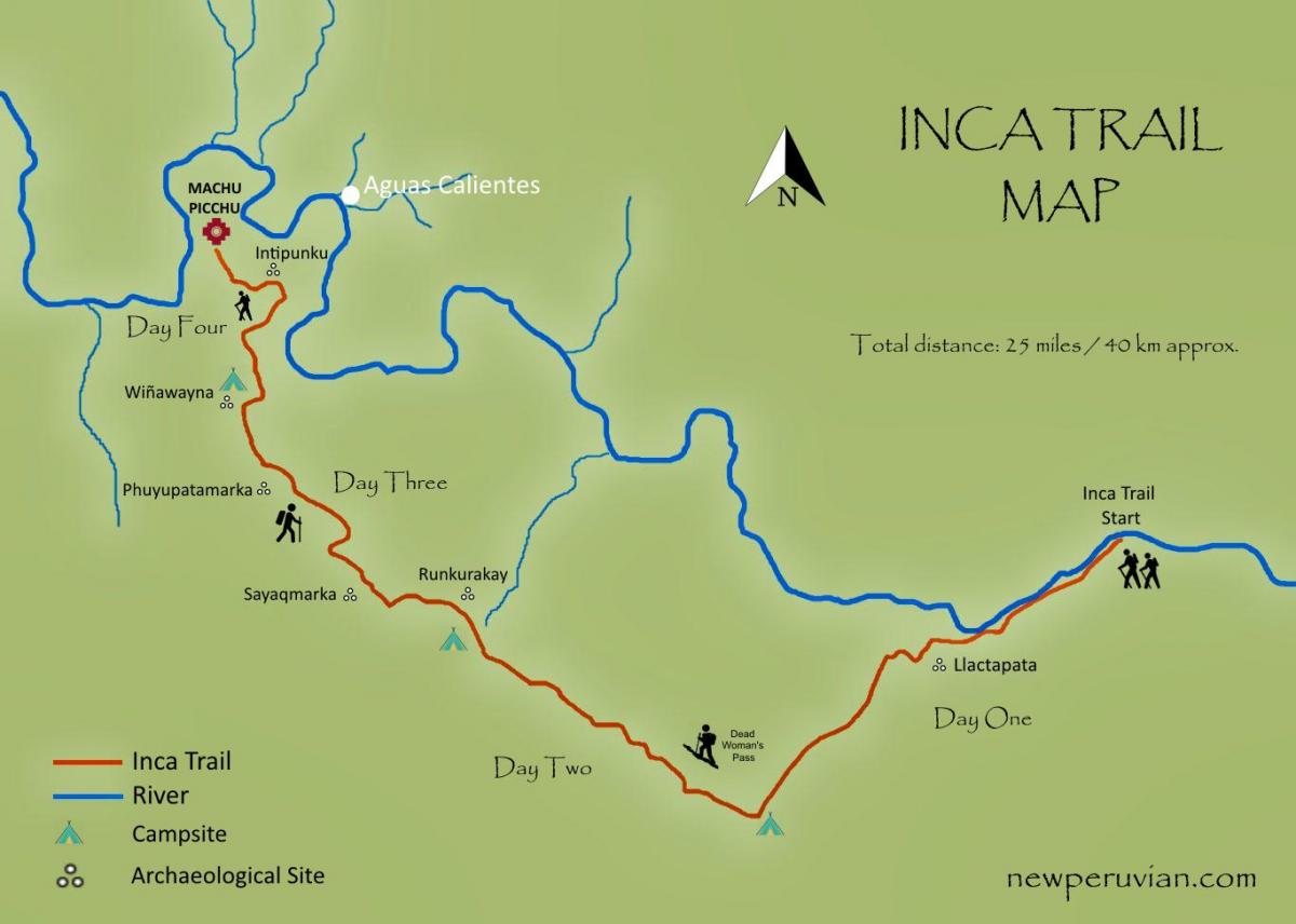 नक्शे के इंका ट्रेल पेरू