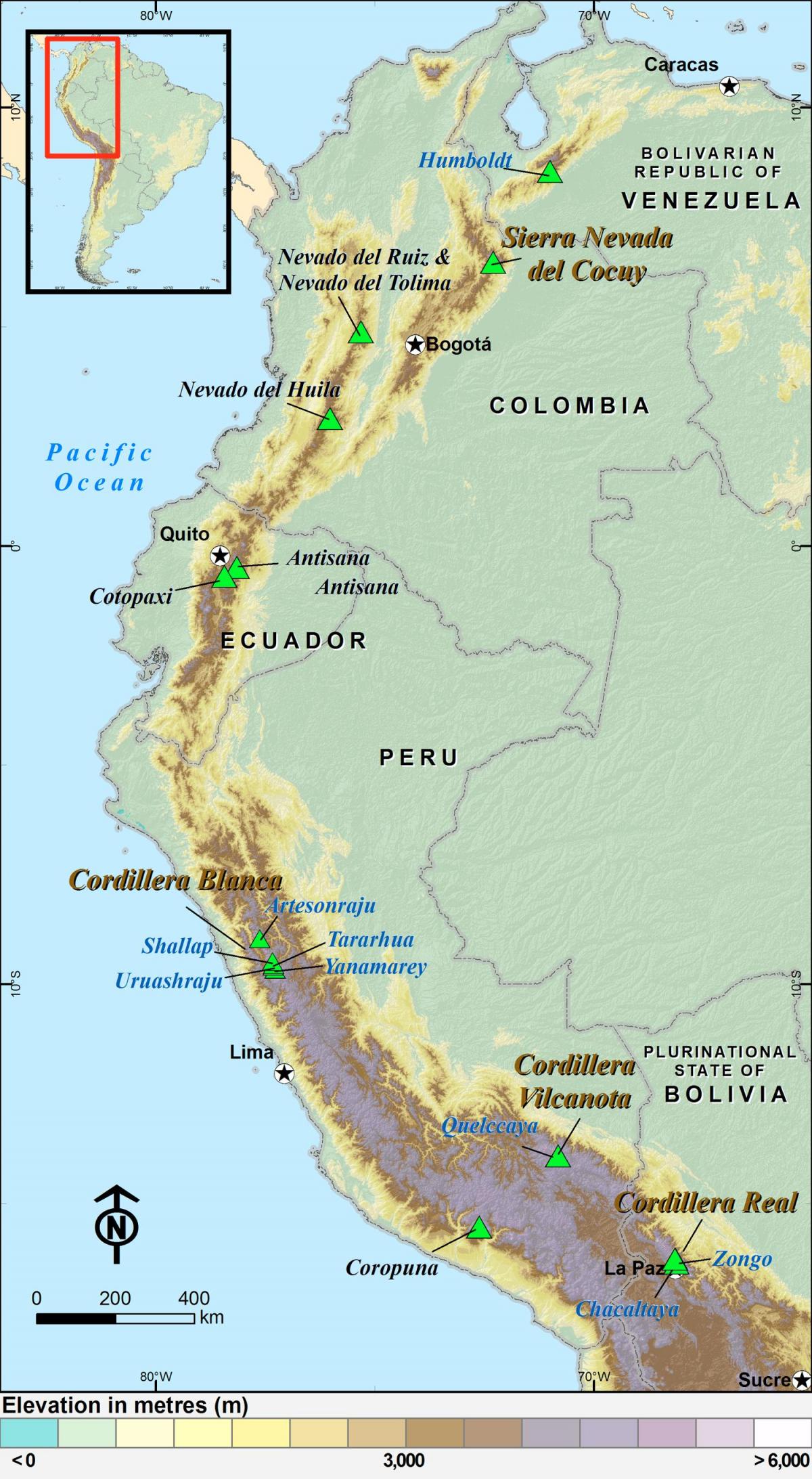 पेरू andes नक्शा