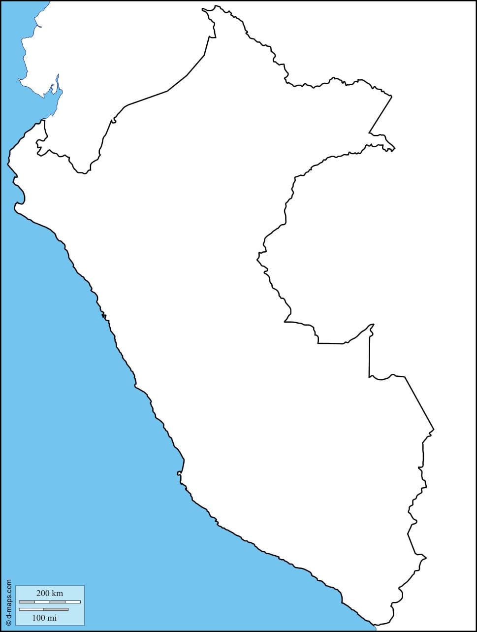 नक्शे के रिक्त मानचित्र पेरू के