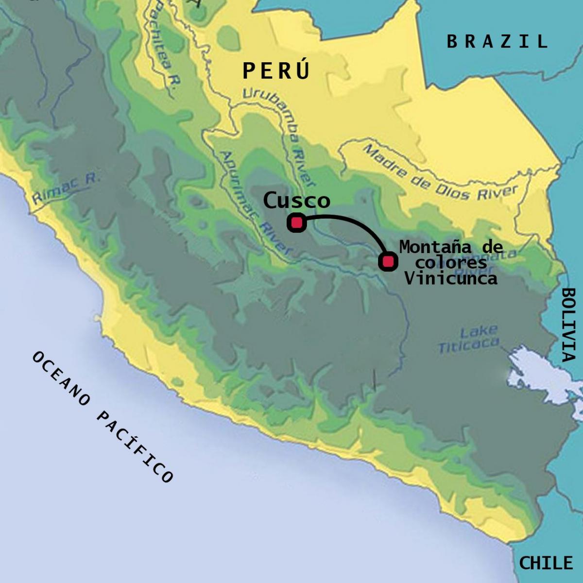 vinicunca पेरू नक्शा