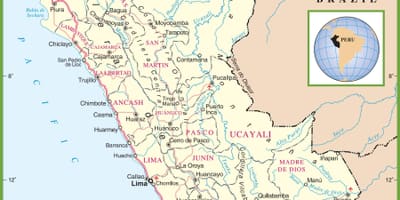 के नक्शे के राजनीतिक मानचित्र पेरू