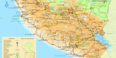 नक्शे के दक्षिणी पेरू