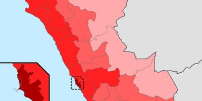 पेरू जनसंख्या घनत्व नक्शा