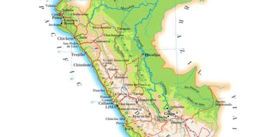 नक्शे के भौतिक नक्शे की पेरू